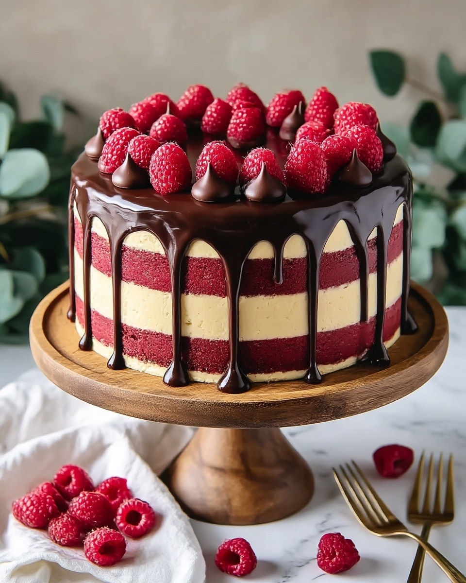 Raspberry Ruby Chocolate Drip Cake Recipe - Recipe Image
