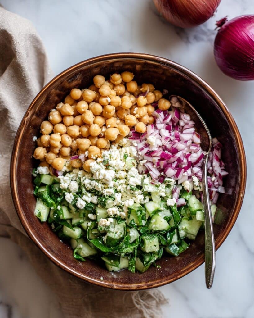 Chickpea Feta Cucumber Salad Recipe