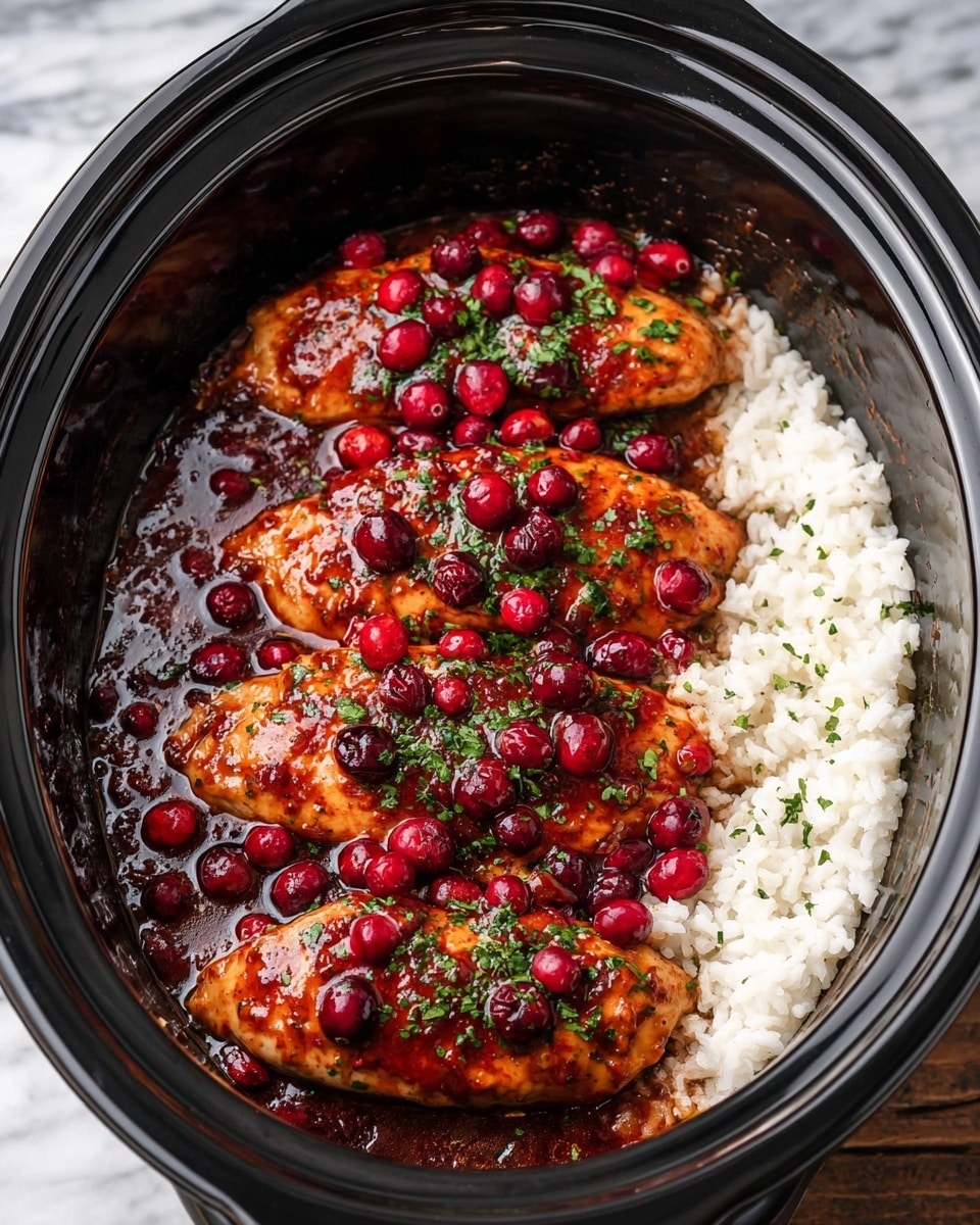 Slow Cooker Amish Cranberry Chicken Recipe - Recipe Image