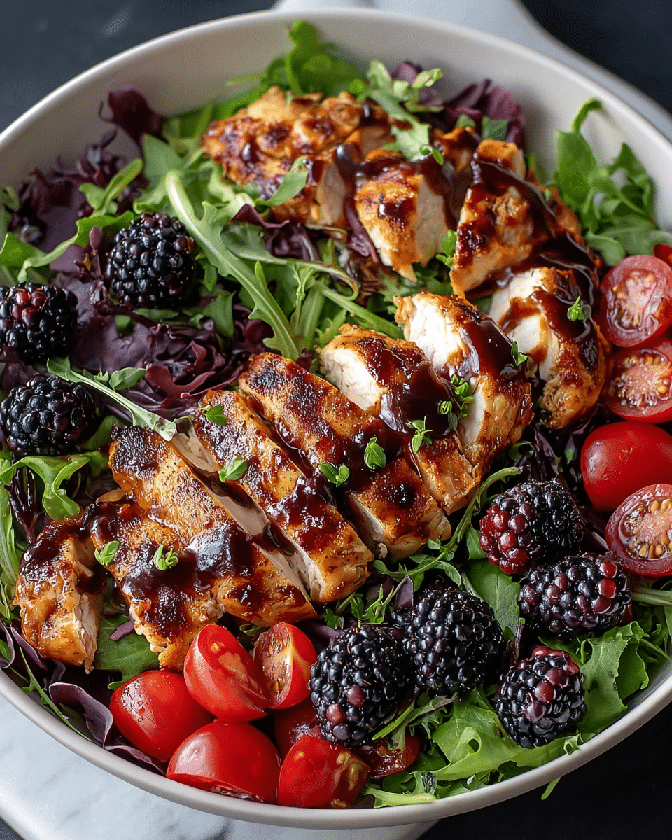 Blackberry Balsamic Grilled Chicken Salad Recipe - Recipe Image