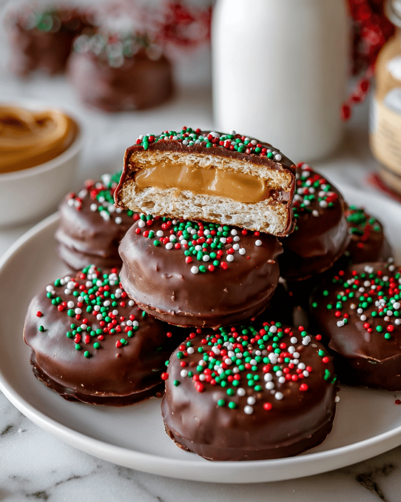 Ritz Cookies with Peanut Butter and Chocolate Dipping Recipe
