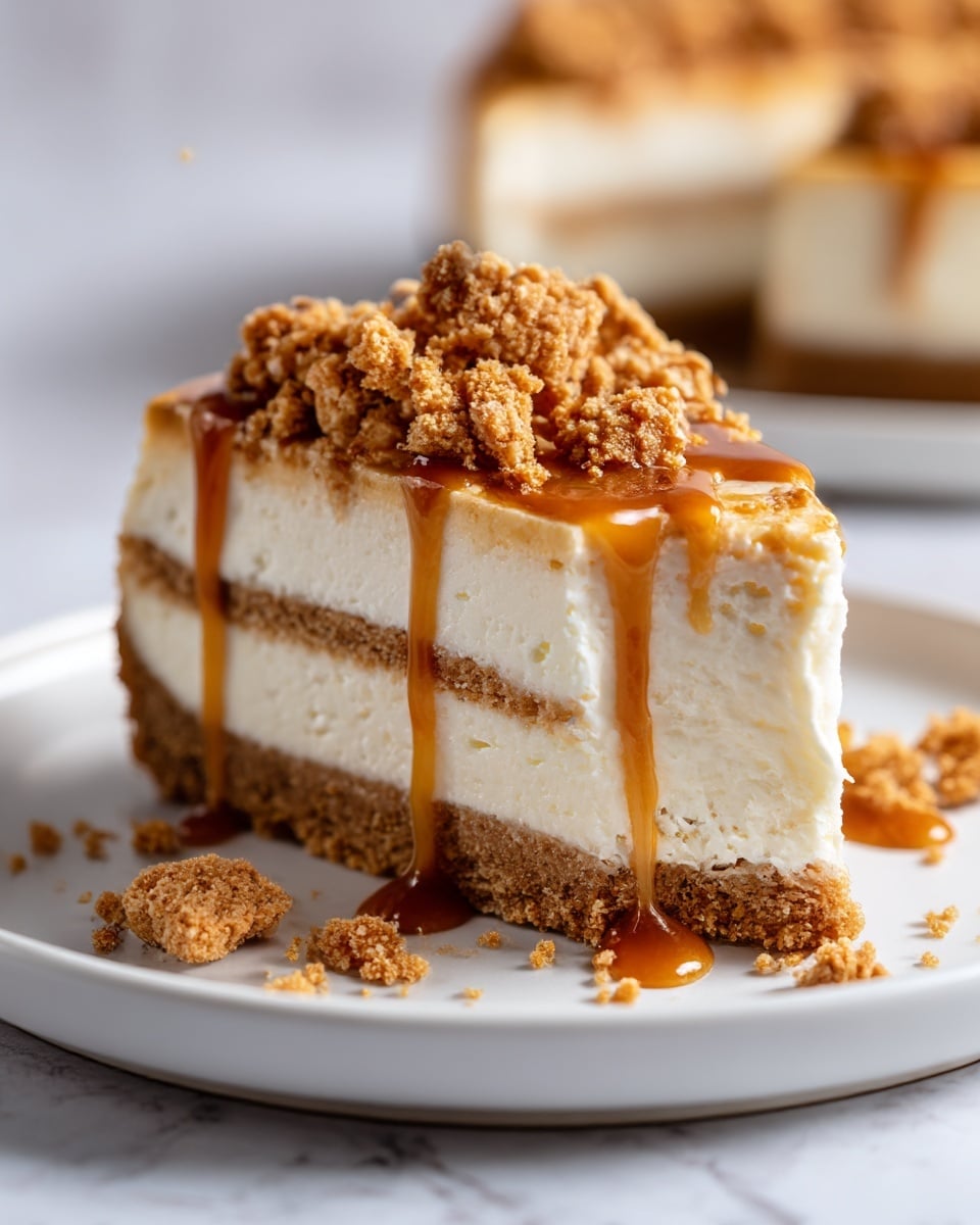Creamy Biscoff Cookie Butter Cheesecake Recipe - Recipe Image